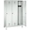 Vestiaire Evolo S 3000, acier, sur pieds, 3 compartiments, serrure à cylindre, gris clair RAL 7035/gris clair RAL 7035