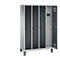Vestiaire Evolo S 3000, acier, sur pieds, 4 compartiments, l. 300 mm chacun, came batteuse, alu blanc RAL 9006/anthracite RAL 7016