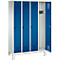 Vestiaire Evolo S 3000, acier, sur pieds, 4 compartiments, l. 300 mm chacun, came batteuse, gris clair RAL 7035/bleu gentiane RAL 5010