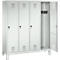Vestiaire Evolo S 3000, acier, sur pieds, 4 compartiments, l. 400 mm chacun, came batteuse, gris clair RAL 7035/gris clair RAL 7035
