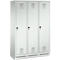 Vestiaire Evolo S 3000, acier, sur socle, 3 compartiments, l. 400 mm chacun, came batteuse, gris clair RAL 7035/gris clair RAL 7035