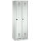 Vestiaire Evolo S 3000, avec socle, 2 compartiments, serrure à cylindre, gris clair RAL 7035/gris clair RAL 7035