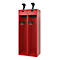 Vestiaire pompier C+P Evolo PRAKTUS, 2 compartiments, porte-casque, avec socle, patins de sol, L 800 x P 500 x H 1850 mm, RAL 3000 rouge feu