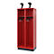 Vestiaire pompiers C+P Evolo EXPERT, 2 compartiments, avec socle, L 800 x P 500 x H 1950 mm, RAL 3000 rouge feu/RAL 7016 gris anthracite
