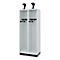 Vestiaire pompiers C+P Evolo EXPERT, 2 compartiments, avec socle, L 800 x P 500 x H 1950 mm, RAL 7035 gris clair/RAL 7016 gris anthracite