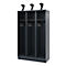 Vestiaire pompiers C+P Evolo EXPERT, 3 compartiments, avec socle, L 1200 x P 500 x H 1950 mm, RAL 7016 gris anthracite/RAL 7016 gris anthracite