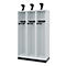 Vestiaire pompiers C+P Evolo EXPERT, 3 compartiments, avec socle, L 1200 x P 500 x H 1950 mm, RAL 7035 gris clair/RAL 7016 gris anthracite