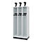 Vestiaire pompiers C+P Evolo EXPERT, 3 compartiments, avec socle, L 900 x P 500 x H 1950 mm, RAL 7035 gris clair/RAL 7016 gris anthracite