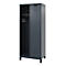 Vestiaire pompiers C+P Evolo Kombi, 2 compartiments pour 1 personne, avec porte-casque, pieds, L 800 x P 500 x H 1950 mm, RAL 7016 gris anthracite/RAL 7021 gris noir
