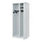 Vestiaire pompiers C+P Evolo Kombi, 2 compartiments pour 1 personne, sans porte-casque, patins de sol, L 800 x P 500 x H 1850 mm, gris clair RAL 7035