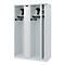 Vestiaire pompiers C+P Evolo Kombi, 4 compartiments pour 2 personnes, avec porte-casque, patins de sol, L 1200 x P 500 x H 1850 mm, gris clair RAL 7035