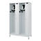 Vestiaire pompiers C+P Evolo Kombi, 4 compartiments pour 2 personnes, avec porte-casque, pieds, L 1200 x P 500 x H 1950 mm, gris clair RAL 7035