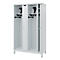 Vestiaire pompiers C+P Evolo Kombi, 4 compartiments pour 2 personnes, avec porte-casque, pieds, L 1200 x P 500 x H 1950 mm, gris clair RAL 7035
