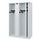 Vestiaire pompiers C+P Evolo Kombi, 4 compartiments pour 2 personnes, sans porte-casque, patins de sol, L 1200 x P 500 x H 1850 mm, gris clair RAL 7035