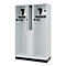 Vestiaire pompiers C+P Evolo Maxi, 4 compartiments pour 2 personnes, avec porte-casque, avec socle, L 1200 x P 500 x H 1950 mm, RAL 7035 gris clair/RAL 7016 gris anthracite
