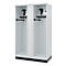 Vestiaire pompiers C+P Evolo Maxi, 4 compartiments pour 2 personnes, avec porte-casque, avec socle, L 1200 x P 600 x H 1950 mm, RAL 7035 gris clair/RAL 7016 gris anthracite