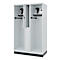 Vestiaire pompiers C+P Evolo Maxi, 4 compartiments pour 2 personnes, avec porte-casque, avec socle, L 1200 x P 600 x H 1950 mm, RAL 7035 gris clair/RAL 7016 gris anthracite
