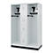 Vestiaire pompiers C+P Evolo Maxi, 4 compartiments pour 2 personnes, avec porte-casque, avec socle, L 1300 x P 600 x H 1950 mm, RAL 7035 gris clair/RAL 7016 gris anthracite