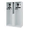 Vestiaire pompiers C+P Evolo Maxi, 4 compartiments pour 2 personnes, avec porte-casque, patins au sol, L 1200 x P 500 x H 1850 mm, gris clair RAL 7035