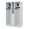 Vestiaire pompiers C+P Evolo Maxi, 4 compartiments pour 2 personnes, avec porte-casque, patins au sol, L 1200 x P 500 x H 1850 mm, gris clair RAL 7035