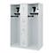 Vestiaire pompiers C+P Evolo Maxi, 4 compartiments pour 2 personnes, avec porte-casque, patins de sol, L 1300 x P 600 x H 1850 mm, gris clair RAL 7035