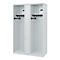 Vestiaire pompiers C+P Evolo Maxi, 4 compartiments pour 2 personnes, sans porte-casque, patins au sol, L 1200 x P 500 x H 1850 mm, gris clair RAL 7035