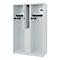 Vestiaire pompiers C+P Evolo Maxi, 4 compartiments pour 2 personnes, sans porte-casque, patins au sol, L 1200 x P 500 x H 1850 mm, gris clair RAL 7035