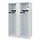 Vestiaire pompiers C+P Evolo Maxi, 4 compartiments pour 2 personnes, sans porte-casque, patins au sol, L 1200 x P 500 x H 1850 mm, gris clair RAL 7035