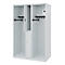 Vestiaire pompiers C+P Evolo Maxi, 4 compartiments pour 2 personnes, sans porte-casque, patins au sol, L 1200 x P 500 x H 1850 mm, gris clair RAL 7035