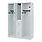 Vestiaire pompiers C+P Evolo Maxi, 4 compartiments pour 2 personnes, sans porte-casque, patins de sol, L 1300 x P 500 x H 1850 mm, gris clair RAL 7035