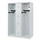 Vestiaire pompiers C+P Evolo Maxi, 4 compartiments pour 2 personnes, sans porte-casque, patins de sol, L 1300 x P 600 x H 1850 mm, gris clair RAL 7035
