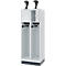 Vestiaire pompiers C+P Evolo Youngster, 2 compartiments, avec porte-casque, avec socle, L 600 x P 500 x H 1630 mm, RAL 7035 gris clair/RAL 7016 gris anthracite