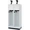 Vestiaire pompiers C+P Evolo Youngster, 2 compartiments, avec porte-casque, avec socle, L 800 x P 500 x H 1630 mm, RAL 7035 gris clair/RAL 7016 gris anthracite