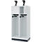 Vestiaire pompiers C+P Evolo Youngster, 2 compartiments, avec porte-casque, avec socle, L 800 x P 500 x H 1630 mm, RAL 7035 gris clair/RAL 7016 gris anthracite
