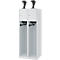 Vestiaire pompiers C+P Evolo Youngster, 2 compartiments, avec porte-casque, patins au sol, L 600 x P 500 x H 1530 mm, RAL 7035 gris clair