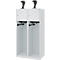 Vestiaire pompiers C+P Evolo Youngster, 2 compartiments, avec porte-casque, patins au sol, L 800 x P 500 x H 1530 mm, gris clair RAL 7035