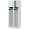Vestiaire pompiers C+P Evolo Youngster, 2 compartiments, sans porte-casque, patins au sol, L 600 x P 500 x H 1530 mm, gris clair RAL 7035