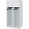 Vestiaire pompiers C+P Evolo Youngster, 2 compartiments, sans porte-casque, patins au sol, L 800 x P 500 x H 1530 mm, gris clair RAL 7035