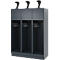 Vestiaire pompiers C+P Evolo Youngster, 3 compartiments, avec porte-casque, avec socle, L 1200 x P 500 x H 1630 mm, RAL 7016 gris anthracite