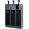 Vestiaire pompiers C+P Evolo Youngster, 3 compartiments, avec porte-casque, avec socle, L 1200 x P 500 x H 1630 mm, RAL 7016 gris anthracite