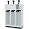 Vestiaire pompiers C+P Evolo Youngster, 3 compartiments, avec porte-casque, avec socle, L 1200 x P 500 x H 1630 mm, RAL 7035 gris clair/RAL 7016 gris anthracite
