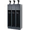 Vestiaire pompiers C+P Evolo Youngster, 3 compartiments, avec porte-casque, avec socle, L 900 x P 500 x H 1630 mm, RAL 7016 gris anthracite