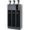 Vestiaire pompiers C+P Evolo Youngster, 3 compartiments, avec porte-casque, avec socle, L 900 x P 500 x H 1630 mm, RAL 7016 gris anthracite