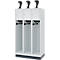 Vestiaire pompiers C+P Evolo Youngster, 3 compartiments, avec porte-casque, avec socle, L 900 x P 500 x H 1630 mm, RAL 7035 gris clair/RAL 7016 gris anthracite