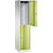 Vestiaire Resisto de C+P, 1 compartiment, 2 casiers, L 396 x P 540 x H 1950 mm, gris clair/bleu clair