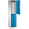 Vestiaire Resisto de C+P, 1 compartiment, 2 casiers, L 396 x P 540 x H 1950 mm, gris clair/vert clown