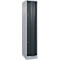 Vestiaire Resisto de C+P, 1 compartiment, 2 casiers, L 396 x P 640 x H 1950 mm, alu blanc/gris anthracite