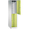 Vestiaire Resisto de C+P, 1 compartiment, 2 casiers, L 396 x P 640 x H 1950 mm, gris clair