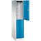 Vestiaire Resisto de C+P, 1 compartiment, 2 casiers, L 396 x P 640 x H 1950 mm, gris clair/vert clown