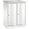 Vestiaire Resisto de C+P, 2 compartiments, 2 casiers, L 772 x P 540 x H 1077 mm, blanc trafic